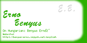 erno benyus business card